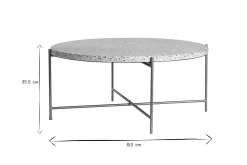 Best Sale Miliboo Mesa de centro de diseño redonda de terrazo y metal dorado 81 cm diám. MEZZO