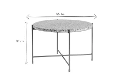 Store Miliboo Mesa de centro de diseño redonda en terrazo y metal dorado 55 cm diám. MEZZO