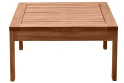 Outlet Miliboo Mesa de centro de jardín cuadrada de madera maciza 60 cm SALVADOR