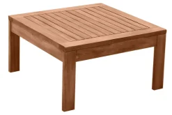 Outlet Miliboo Mesa de centro de jardín cuadrada de madera maciza 60 cm SALVADOR