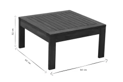 Outlet Miliboo Mesa de centro de jardín cuadrada de madera maciza 60 cm SALVADOR