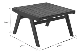 Fashion Miliboo Mesa de centro de jardín de madera maciza TIDAK