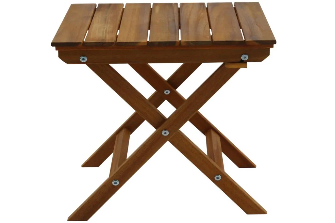 Shop Miliboo Mesa de centro de jardín plegable de madera maciza 40 x 40 cm ITZA