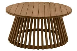 Clearance Miliboo Mesa de centro de jardín redonda de madera maciza 80 cm - NASSAU