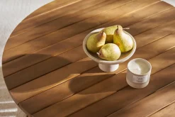 Clearance Miliboo Mesa de centro de jardín redonda de madera maciza 80 cm - NASSAU