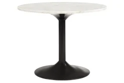 New Miliboo Mesa de centro de mármol y metal negro 60 cm COPEN
