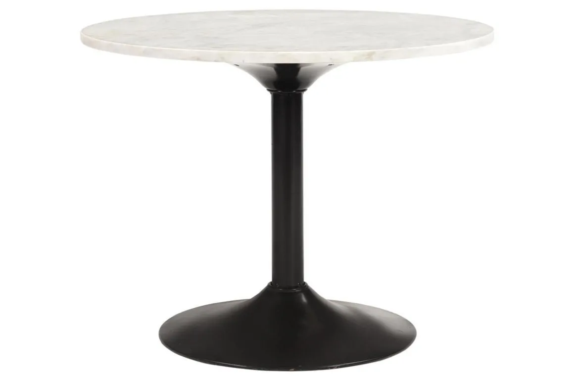 New Miliboo Mesa de centro de mármol y metal negro 60 cm COPEN