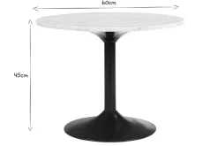 New Miliboo Mesa de centro de mármol y metal negro 60 cm COPEN
