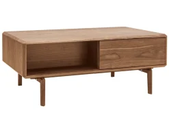 Best Miliboo Mesa de centro de nogal con almacenaje 100 cm SUVA