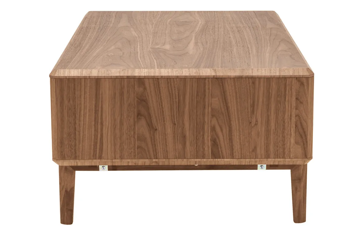 Best Miliboo Mesa de centro de nogal con almacenaje 100 cm SUVA