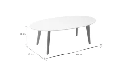 Hot Miliboo Mesa de centro diseño blanco L120 cm EKKA