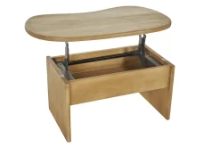 Fashion Miliboo Mesa de centro elevable con almacenaje de madera maciza de mango 95 cm KOKOA