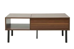 Flash Sale Miliboo Mesa de centro elevable de madera oscura y metal 100 cm KANE