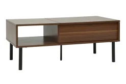 Flash Sale Miliboo Mesa de centro elevable de madera oscura y metal 100 cm KANE