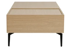 Store Miliboo Mesa de centro elevable de madera clara y metal negro 102,5 cm SEDA