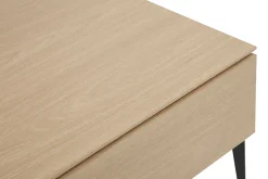 Store Miliboo Mesa de centro elevable de madera clara y metal negro 102,5 cm SEDA