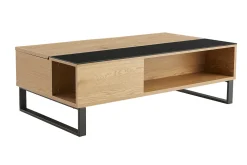 Fashion Miliboo Mesa de centro elevable en madera y metal WYNN