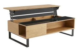 Fashion Miliboo Mesa de centro elevable en madera y metal WYNN