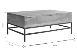 Sale Miliboo Mesa de centro elevable industrial mango y metal L110 cm YPSTER