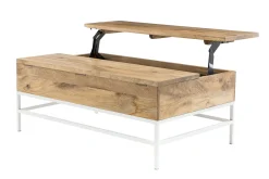 Store Miliboo Mesa de centro elevable mango y metal blanco BOHO