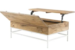 Store Miliboo Mesa de centro elevable mango y metal blanco BOHO