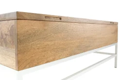 Store Miliboo Mesa de centro elevable mango y metal blanco BOHO
