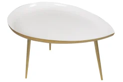 Fashion Miliboo Mesa de centro en acero lacada blanco DROP