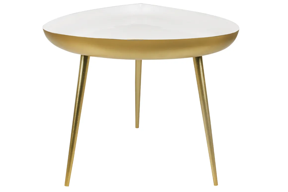 Fashion Miliboo Mesa de centro en acero lacada blanco DROP