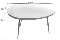 Fashion Miliboo Mesa de centro en acero lacada blanco DROP