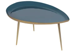 Flash Sale Miliboo Mesa de centro en acero lacado azul petróleo DROP
