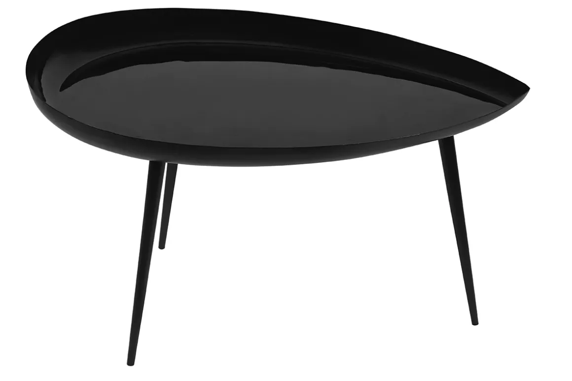 Clearance Miliboo Mesa de centro en acero lacada negro DROP