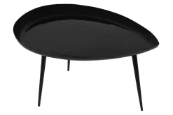 Clearance Miliboo Mesa de centro en acero lacada negro DROP