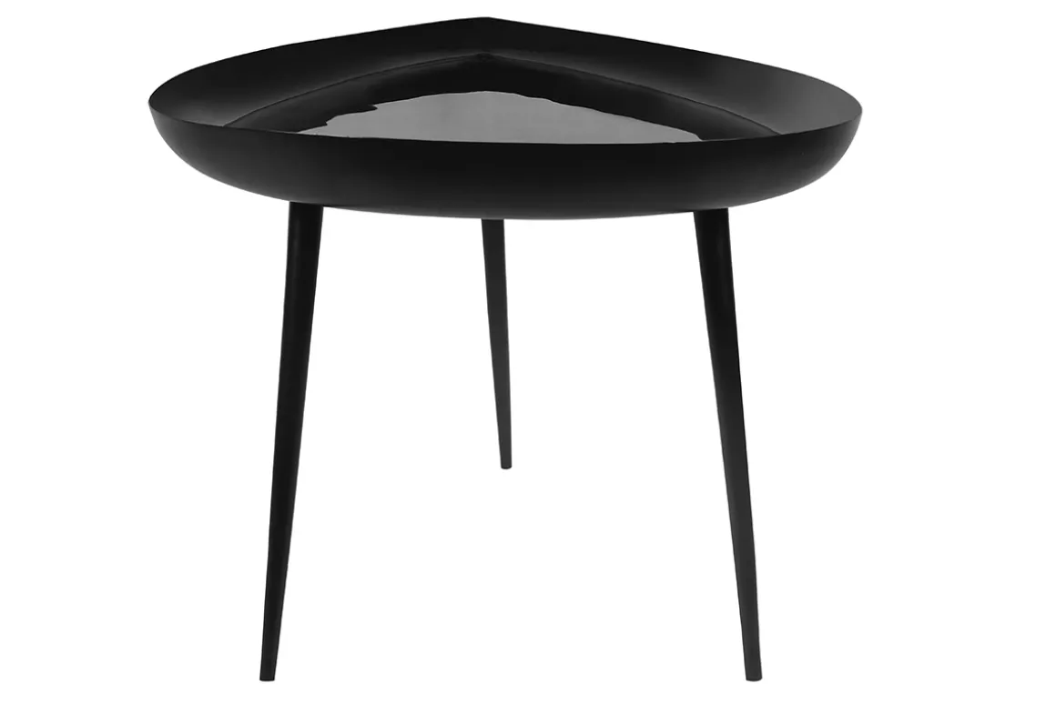 Clearance Miliboo Mesa de centro en acero lacada negro DROP