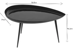 Clearance Miliboo Mesa de centro en acero lacada negro DROP