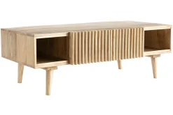 Store Miliboo Mesa de centro en mango macizo con puertas correderas ALBA