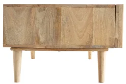 Store Miliboo Mesa de centro en mango macizo con puertas correderas ALBA