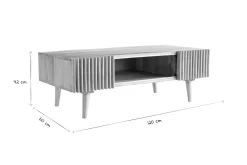 Store Miliboo Mesa de centro en mango macizo con puertas correderas ALBA