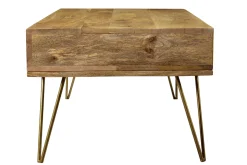 Flash Sale Miliboo Mesa de centro en mango y metal dorado LINIUM