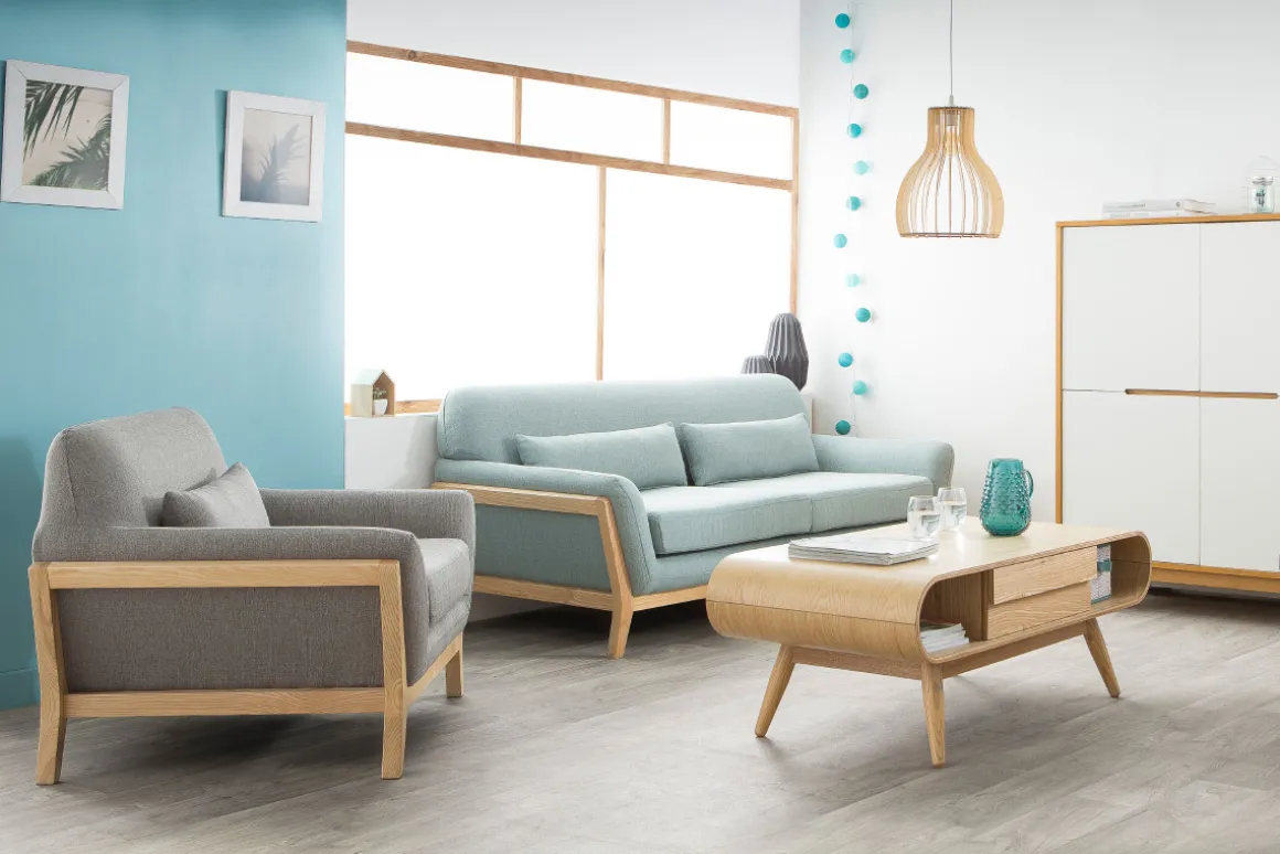 Best Sale Miliboo Mesa de centro escandinava madera natural BALTIK