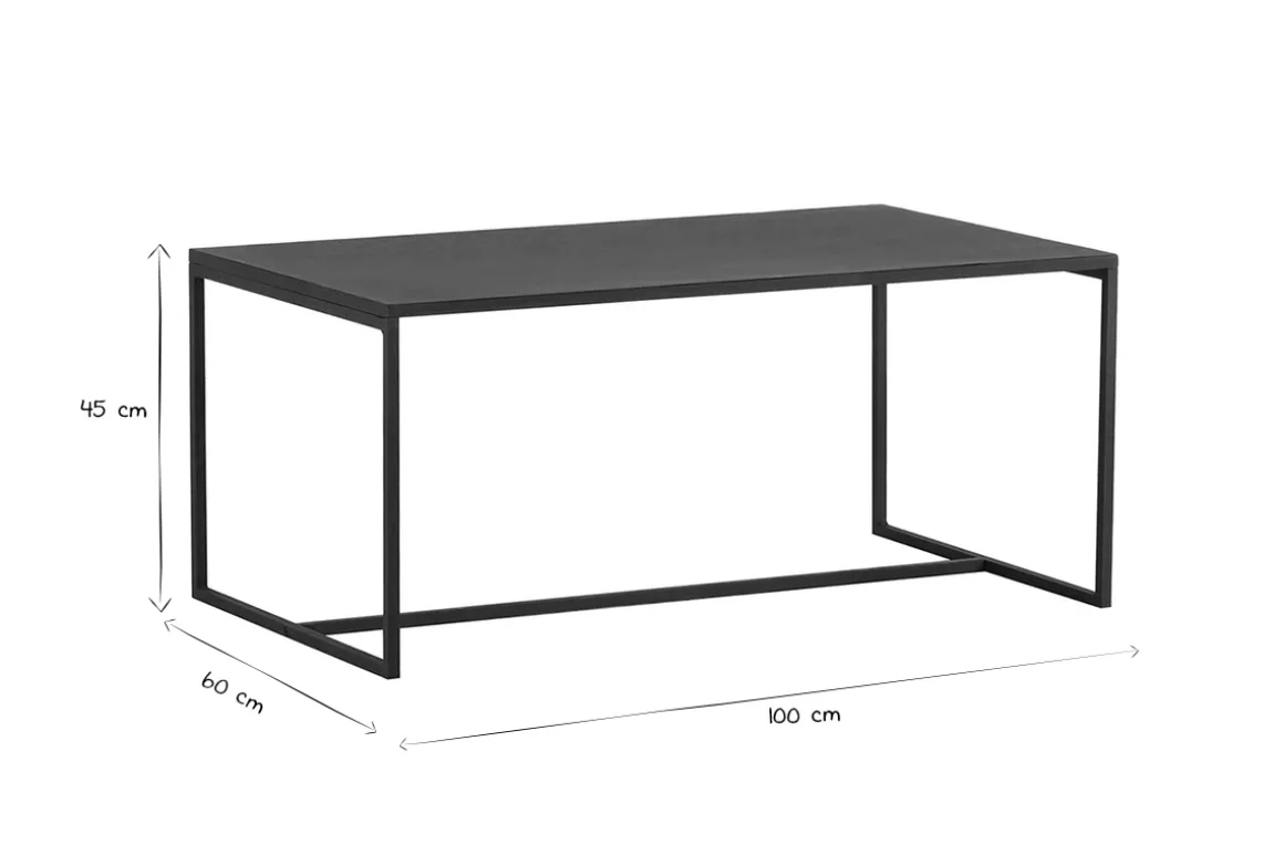 New Miliboo Mesa de centro industrial metal negro KARL