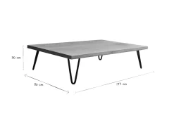 Clearance Miliboo Mesa de centro mango patas horquilla metal VIBES