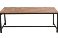 Flash Sale Miliboo Mesa de centro moderna en acacia y metal negro STICK