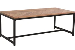 Flash Sale Miliboo Mesa de centro moderna en acacia y metal negro STICK