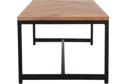 Flash Sale Miliboo Mesa de centro moderna en acacia y metal negro STICK