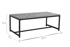 Flash Sale Miliboo Mesa de centro moderna en acacia y metal negro STICK