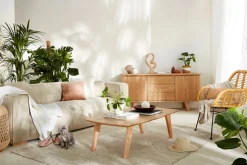 Best Sale Miliboo Mesa de centro nórdica de fresno 120 cm FIFTIES