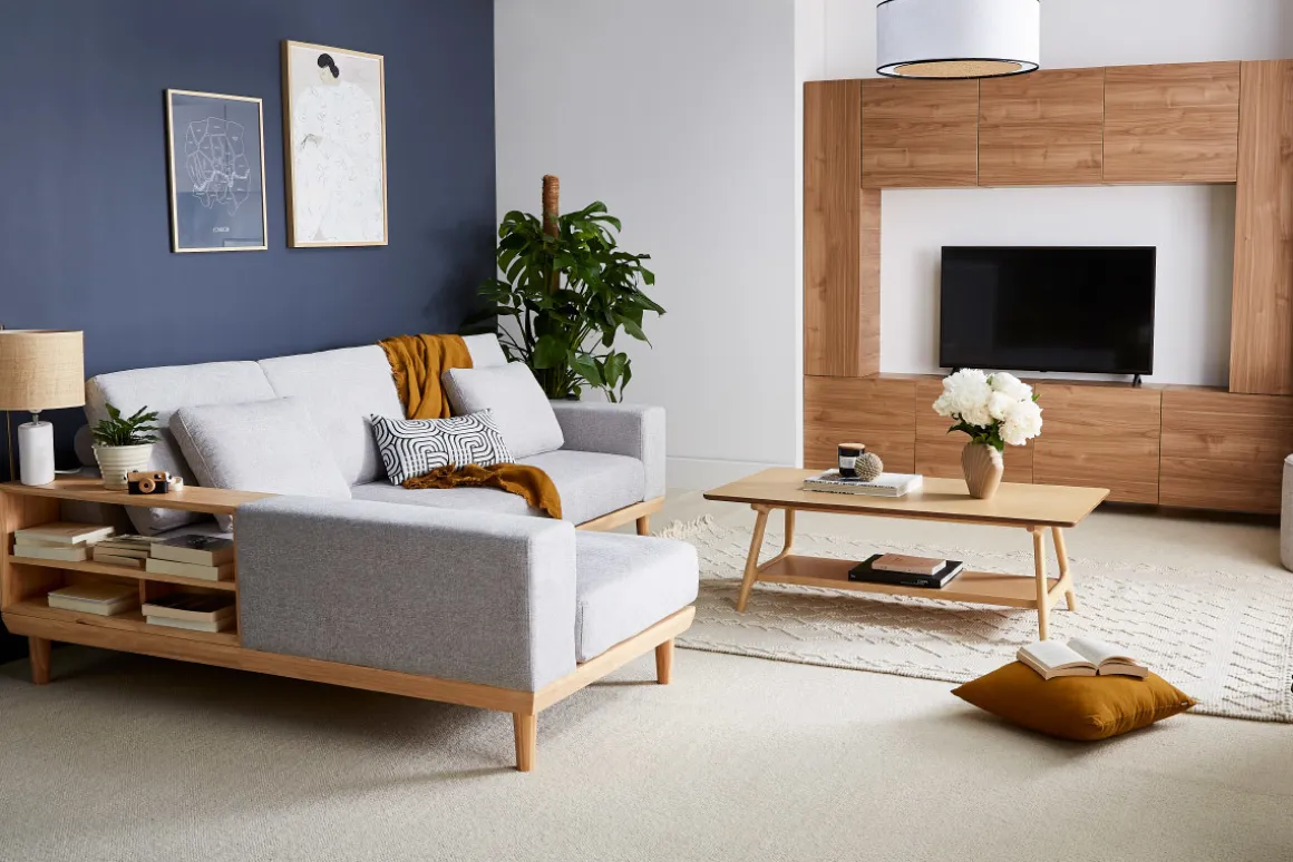 Sale Miliboo Mesa de centro nórdica rectangular con acabado en roble 120 cm BAKAR