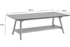 Sale Miliboo Mesa de centro nórdica rectangular con acabado en roble 120 cm BAKAR