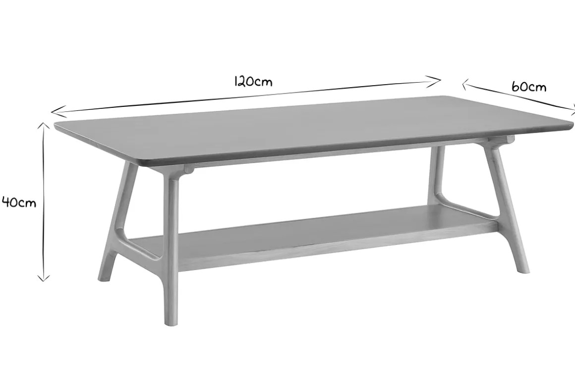 Sale Miliboo Mesa de centro nórdica rectangular con acabado en roble 120 cm BAKAR
