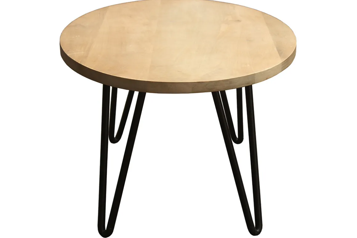 Discount Miliboo Mesa de centro oval L100 x P55 cm en mango macizo VIBES